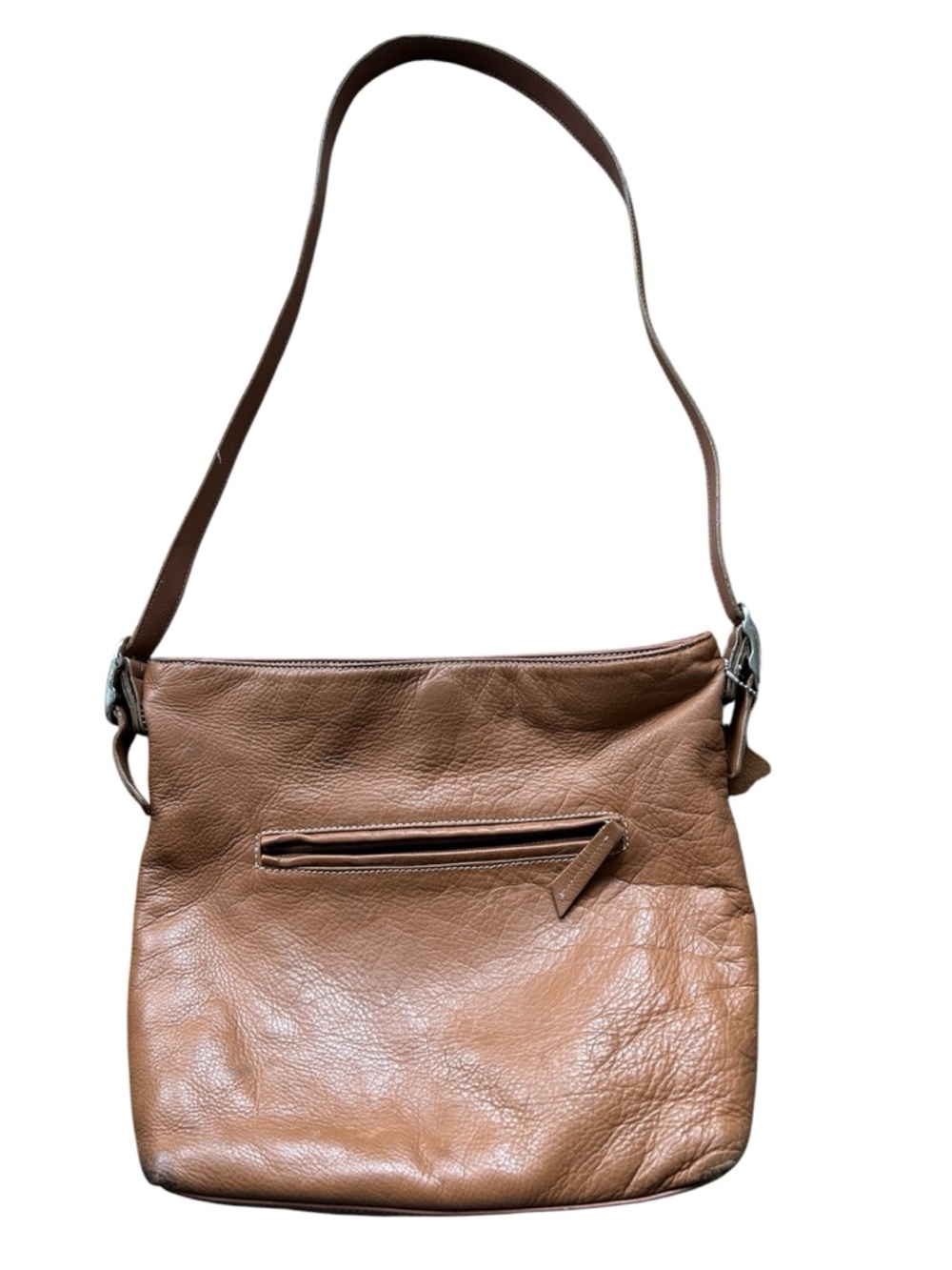 Giani Bernini Brown Pebbled Leather Should Bag Classic Neutral Minimalist